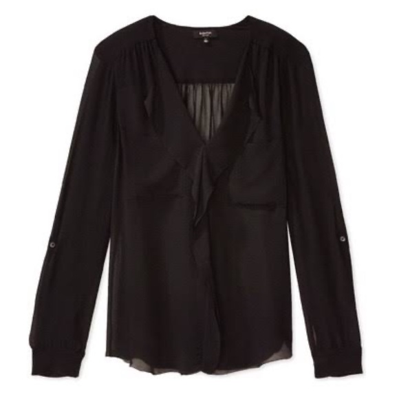 Aritzia T. Babaton Finley Silk Blouse -BLACK- sz.S - Picture 3 of 10